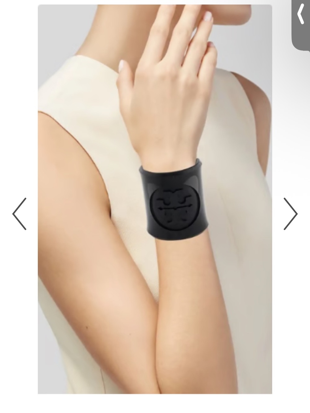 Tory Burch Glossy Black Logo Cuff Bracelet